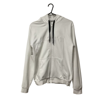 Men’s Lacoste Size 3 White Zip-up Hoodie