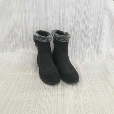  I Love Billy Gorgeous Black Fur Top Ankle Boots Size 36 