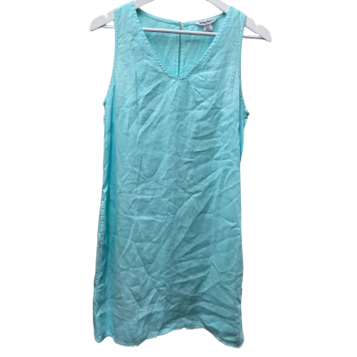 Tommy Bahama Womens Casual Sleeveless Dress  Teal -Size S/P - 100% Linen