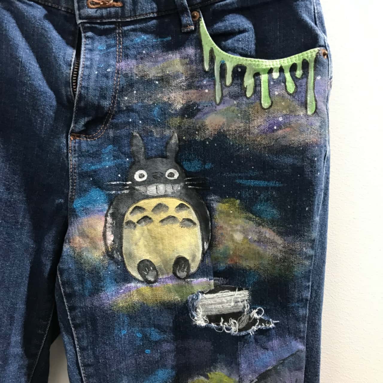 Katies Womens Size 12 Straight Jeans Navy Blue with Totoro  display picture 1