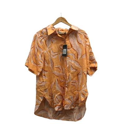 Country Road Womens  Size 12 Button Up Linen Top Orange BNWT$139