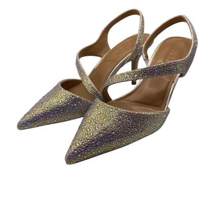  Womens  Size 38 Heels Silver 