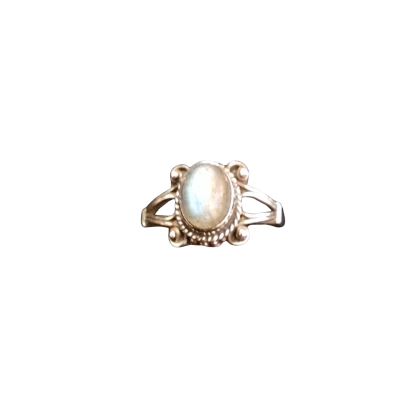  Womens Ring 925 Silver with Blue/Brown Stone
