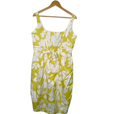 Tokay Womens  Size 14 Floral Dress / Midi Dress White / Yellow 