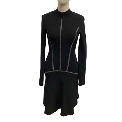 Sass & Bide  Size XS Long Sleeve Dress Black with Silver Trim