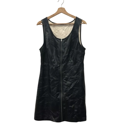 Black Friday Womens  Size 12 Leather look Mini Dress Black  