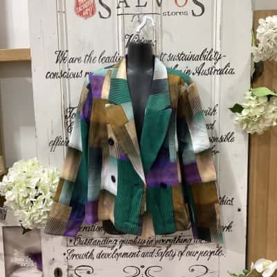ELK BRAND! NWOT DOUBLE BREASTED BLAZER JACKET! Womens  Size 8 Blazer Multicoloured / Pattern 