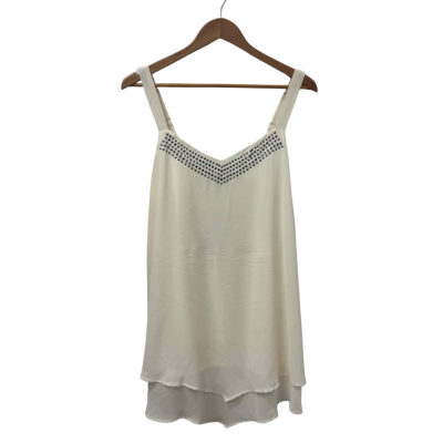 Autograph Womens  Size 14 Wide Strap Top Cream 