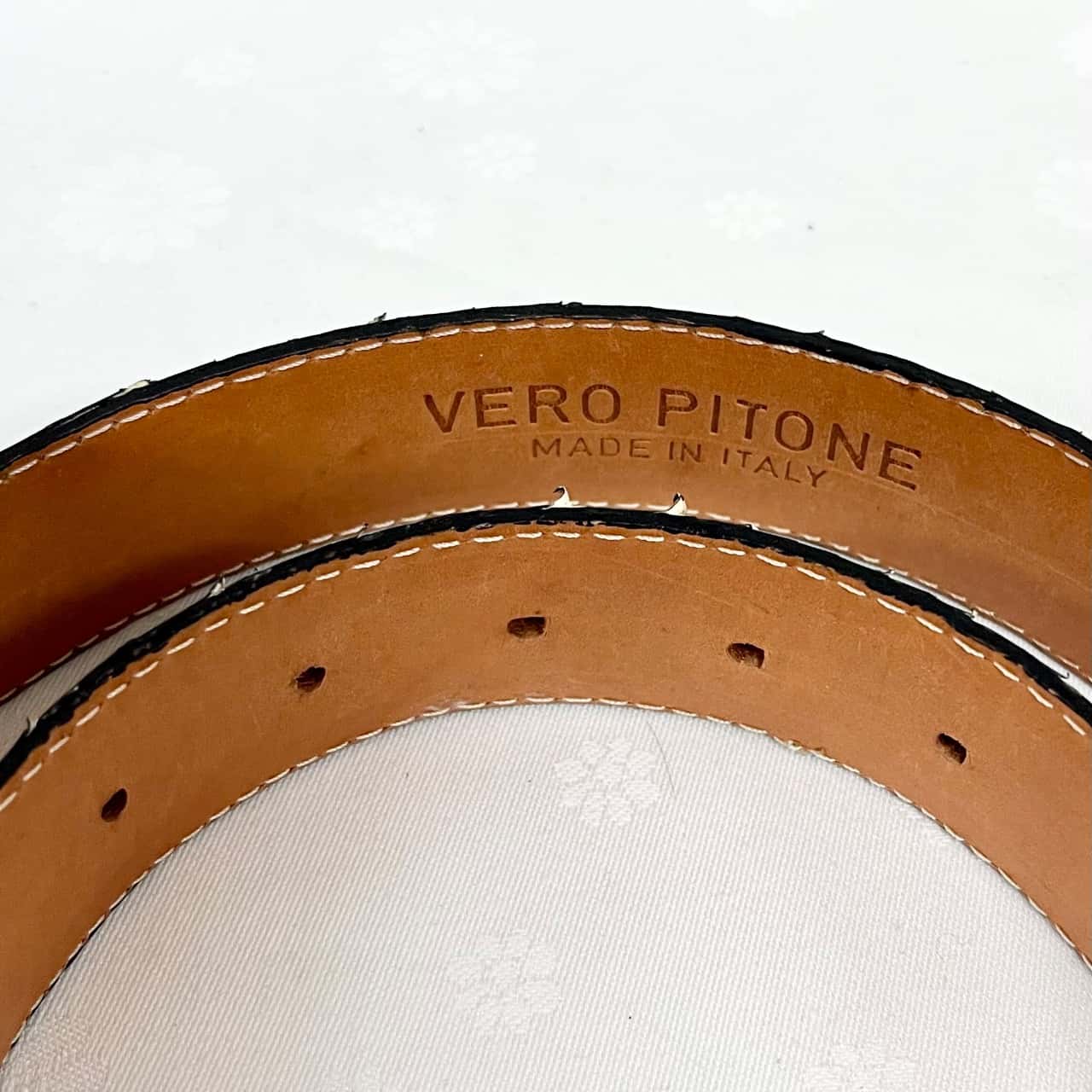 Vero Pitone Made in Italy Snakeskin Belt 101cm Long 3.5cm Wide (s Vero Pitone Made in Italy Snakeskin Belt 101cm Long 3.5cm Wide (s
