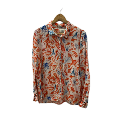  POM Womens Top Size 4 Cream / Multicoloured 