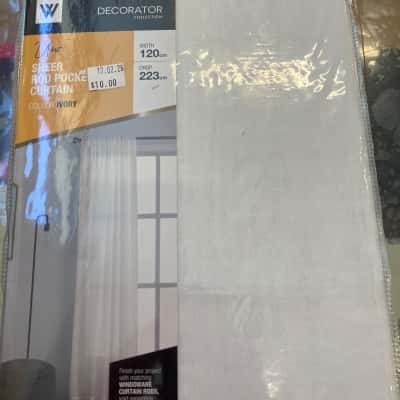 Sheer rod pocket curtain ivory colour