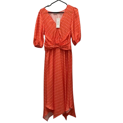 YH&CO Womens  Size 8 Maxi Dress Burnt Orange / Pattern 