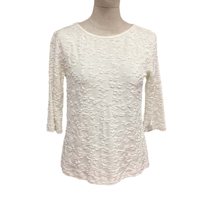 Mela Purdie Womens  Size 8 3/4 Sleeve Top White 