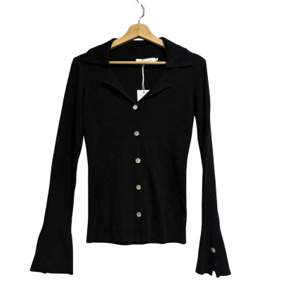 White Closet Women’s Size M Black Cardigan