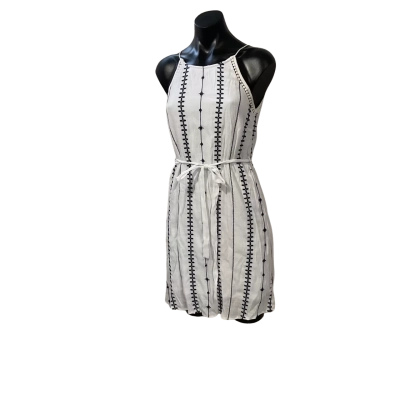 Jeanswest Womens  Size 8 Casual Dress Navy Blue / Pattern / White 
