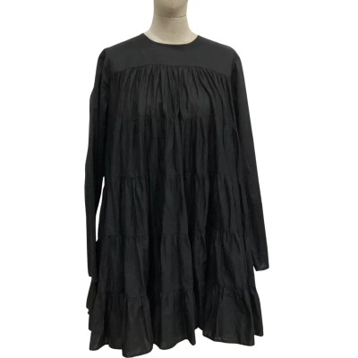 Merlette Voluminous Size S Long Sleeve Dress Black  