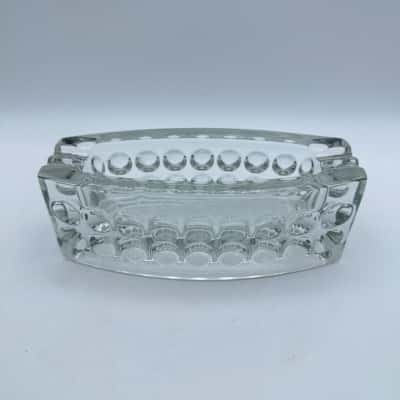 Sklo Union Op Art Glass Ashtray - Rudolf Jurnikl Rudolfova Hut 1960s 