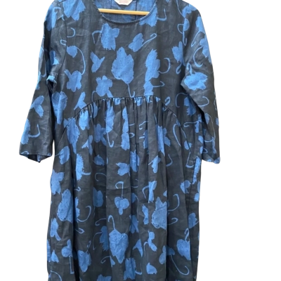 Arts Project Australia x Gorman Linen Smock Dress Blue/ Black Size 8