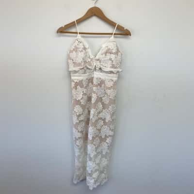 Bardot Ivory Lace Vienna Midi Dress  Size 6 