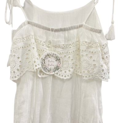 Living Doll Womens Size 8 Casual Mini dress White 
