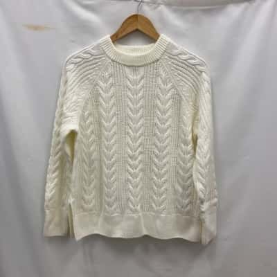 Target Women's Cotton Knit Jumper Size S Cream 