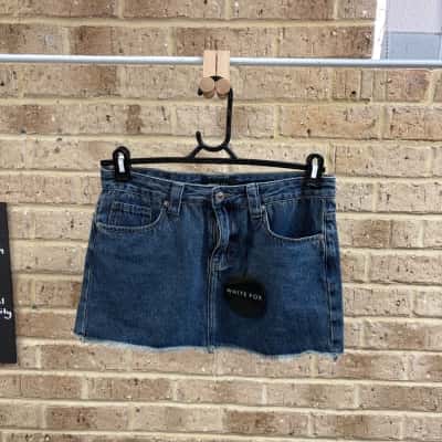 White Fox Womens blue wash mini skirt Size S 