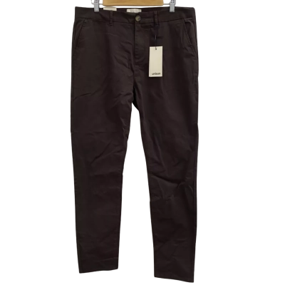  Unison Mens Size 34 Slim Fit Chinos Chocolate