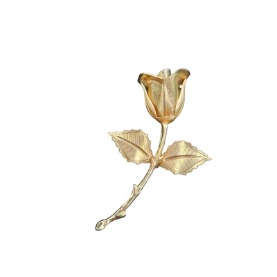  Womens Gold Tone ROSE  Brooch 
