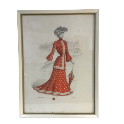Vintage French Print in Frame Approx 26 x 35cm