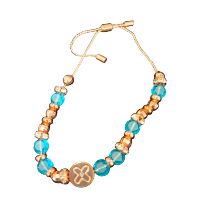  Womens Mimco Beaded Bracelet Rose Gold tone 