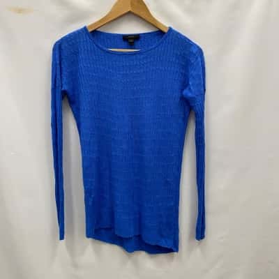 J.Crew Women's 100% Linen Knit Top Size XXS Blue 