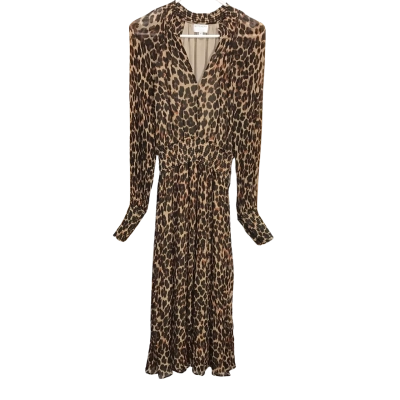 Witchery Womens  Size 8 Long Sleeve Cheetah Print Maxi Dress 