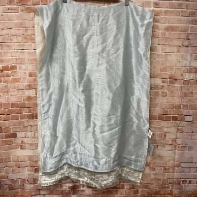 BNWT George Gross Womens One Size Beige / Blue Wrap Shawl 