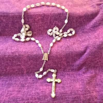 Rosary Beads Necklace Crusifix