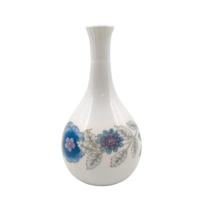 Vintage Wedgwood "Clementine" Pattern Bud Vase Bone China Made In England 14cm Height  (brica cubes)