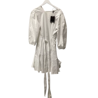 Decjuba Raven Cotton White Mini Dress Size 14 
