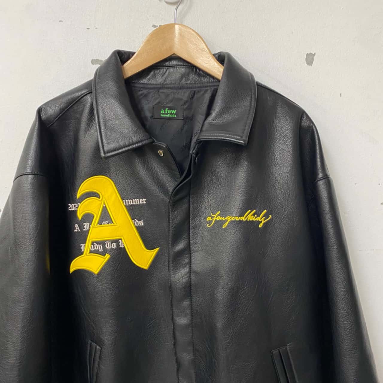 A few good kids Mens Size L Leather Jacket Black (s)
