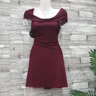  Womens  Size M Mini Dress Maroon 