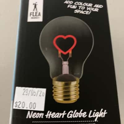 Flea market neon heart globe light
