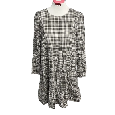 Tokito Womens  Size 12 Midi Dress Black  / Checked / White 