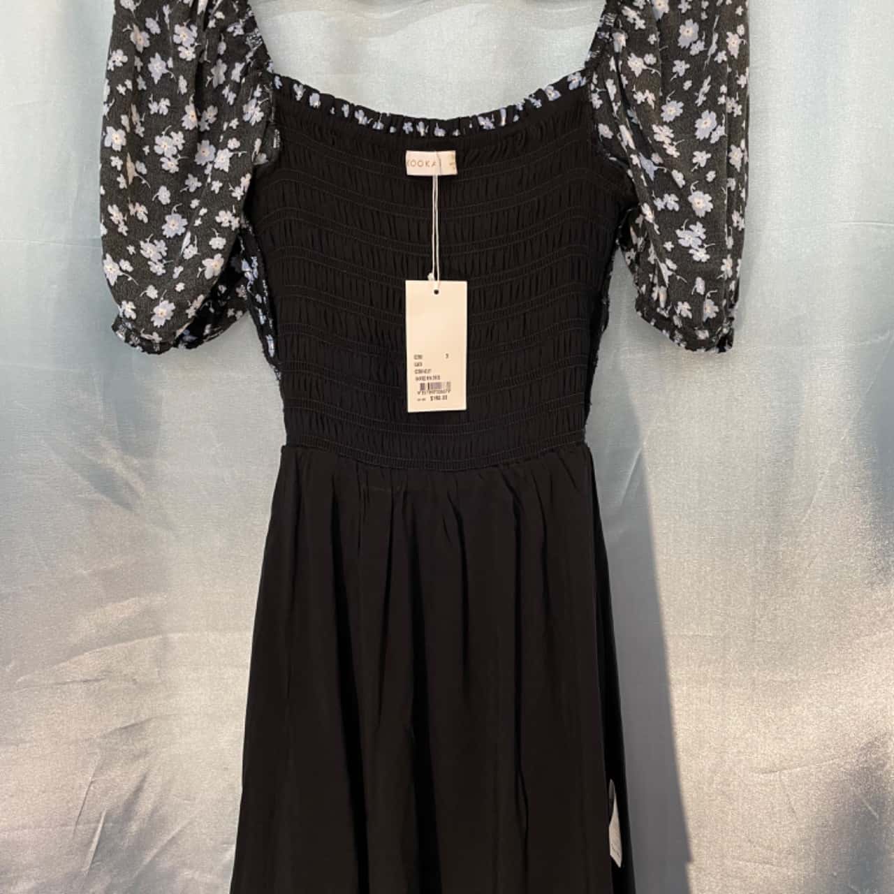 ivory lace midi dress with sleeves Long Sleeve Lace Hem Midi Dress by Badgley Mischka