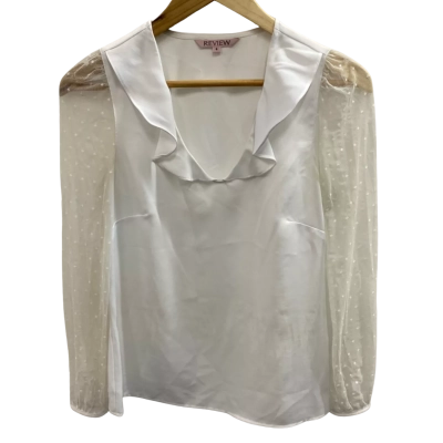 Review Womens  Size 6 Blouse White 