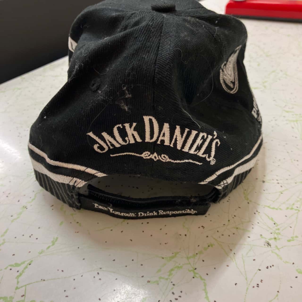 Jack Daniels Performance Hat - Black Adjustable Cap With White Logo - View #8