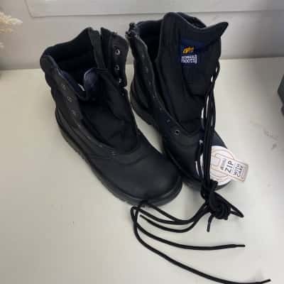 Mongrel Boots Black High Leg ZipSider Safety Boots Size 10 