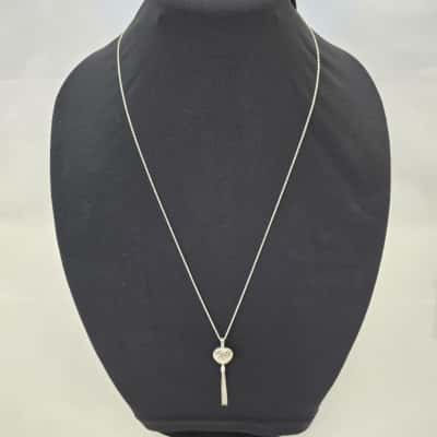  Womens Filigree Heart Necklace Silver 925