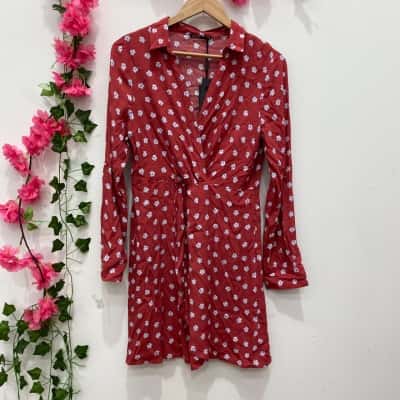 Tokito Womens Long Sleeve Dress Size 10 Floral / Rust