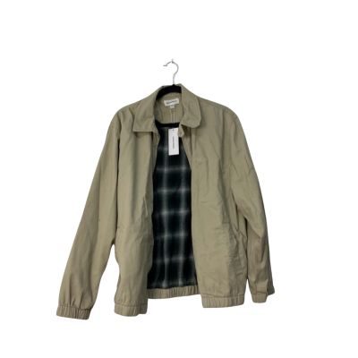 Spencer Project Mens Austin Zip Shacket Size L Beige / Green rrp$139.95