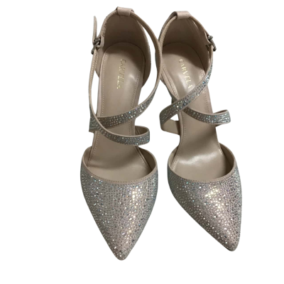 Carvela Womens Kross Jewel Nude Suedette Court Shoe