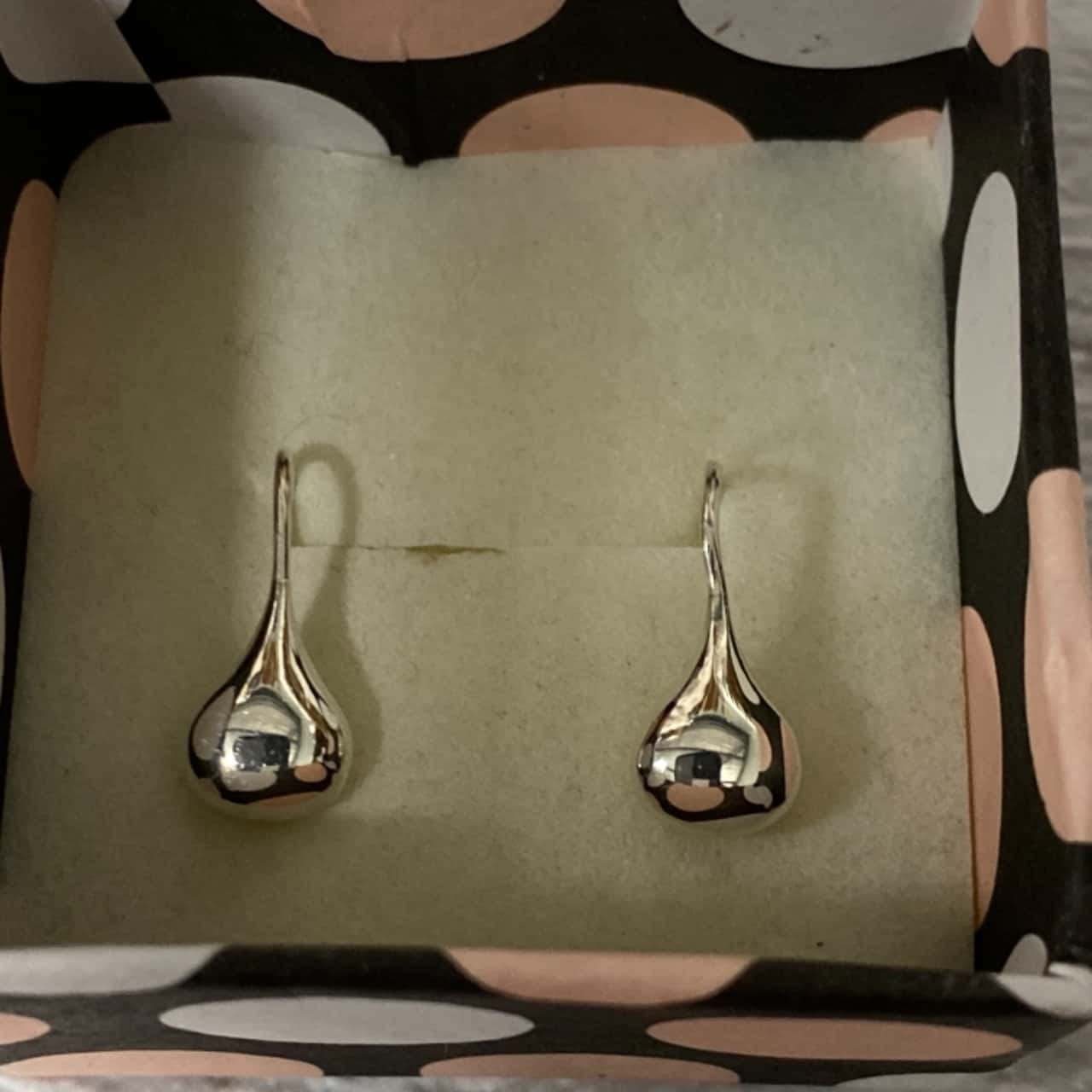 Sterling Silver Dotted Circle and Teardrop Earrings main image 1
