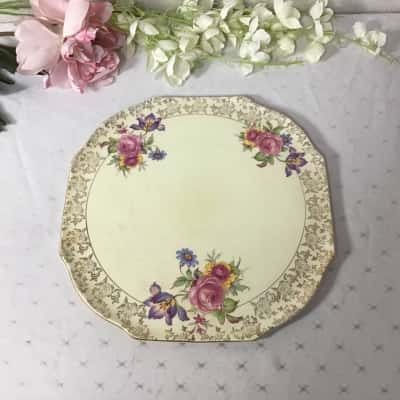 Vintage Lord Nelson Ware Elijah Cotton Staffordshire Multicoloured Floral Square Plate